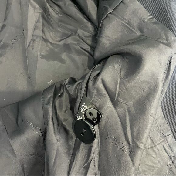 Vintage Escada  Navy Single  Button Floral Embroidered Blazer - Picture 9 of 16